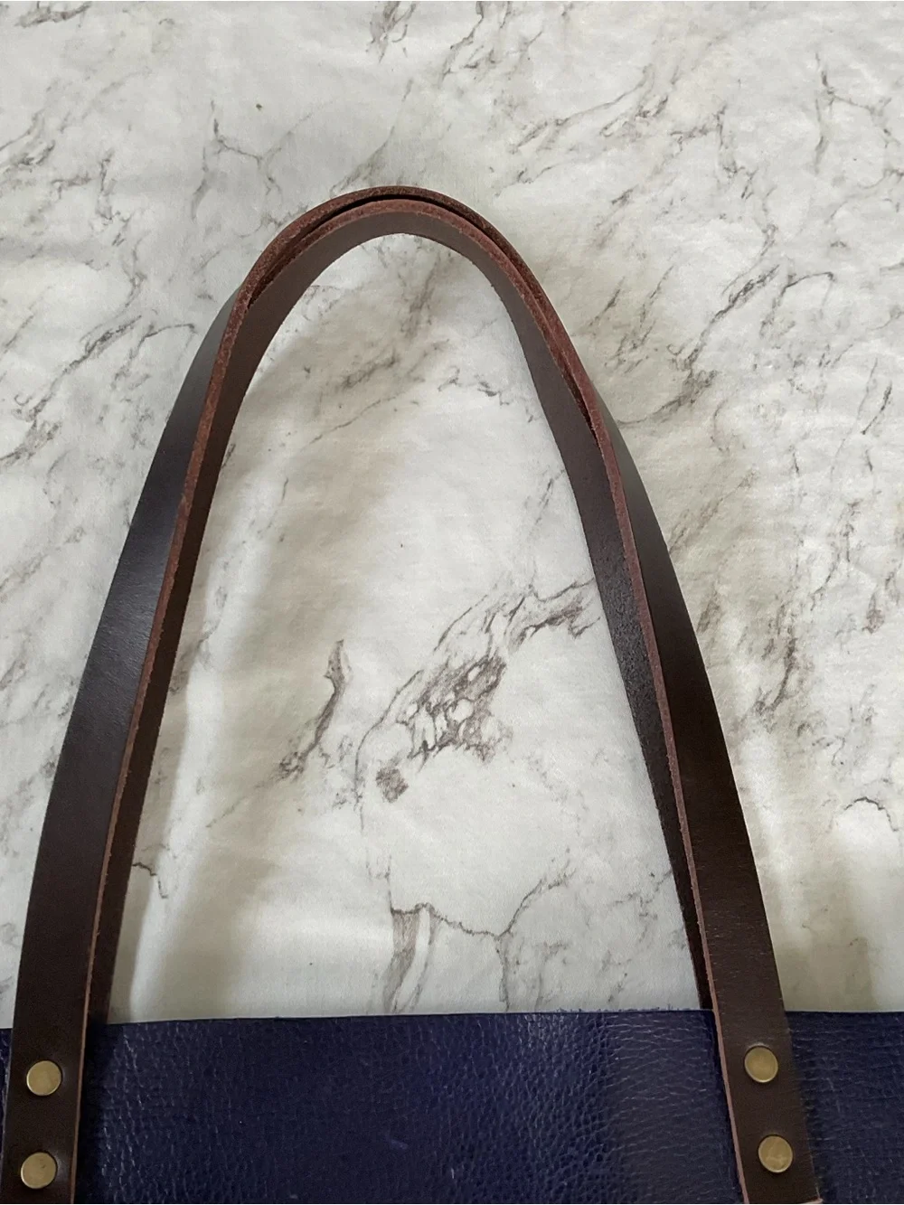 Portland Leather Company medium tote in Cobalt